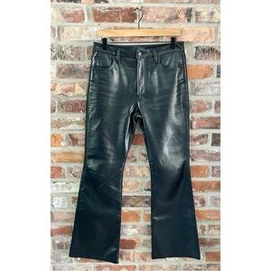Citizens of Humanity Black Leather Lilah Bootcut Pants, 28